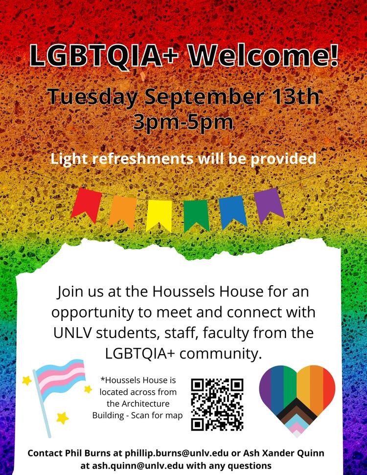 LGBTQIA+ Fall Welcome Reception | Calendar | University of Nevada, Las